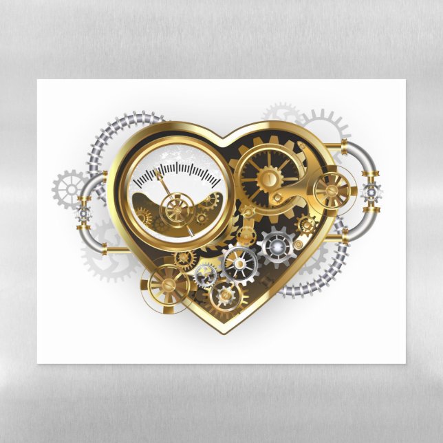 Steampunk Heart with a Manometer Magnetic Dry Erase Sheet (Horizontal)