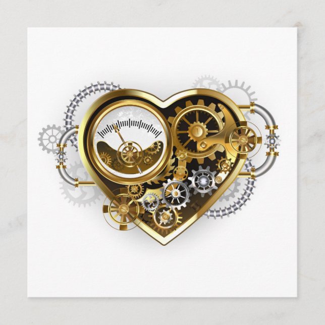 Steampunk Heart with a Manometer Menu (Front)