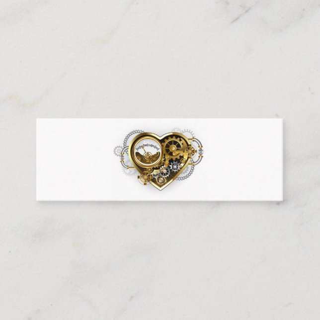 Steampunk Heart with a Manometer Mini Business Card (Front)