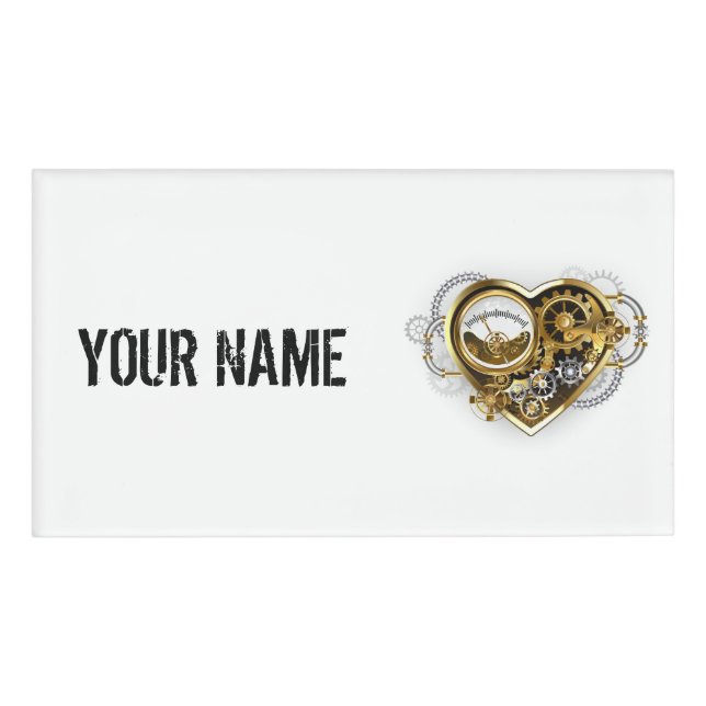 Steampunk Heart with a Manometer Name Tag (Front)