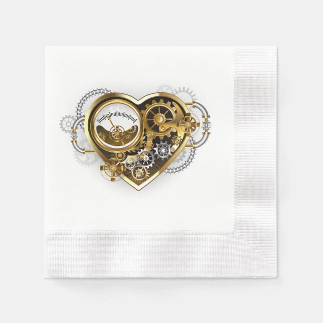 Steampunk Heart with a Manometer Napkins (Front)