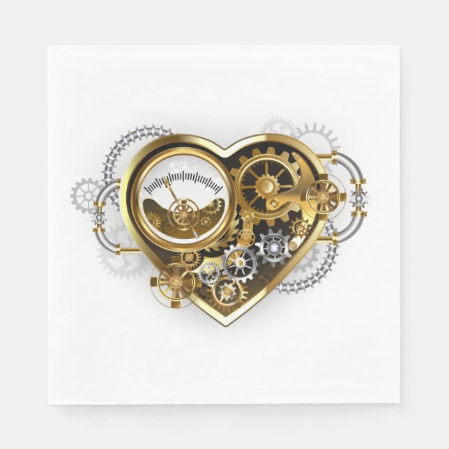 Steampunk Heart with a Manometer Napkins (Front)