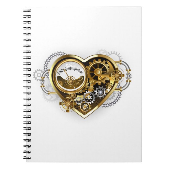 Steampunk Heart with a Manometer Notebook (Front)
