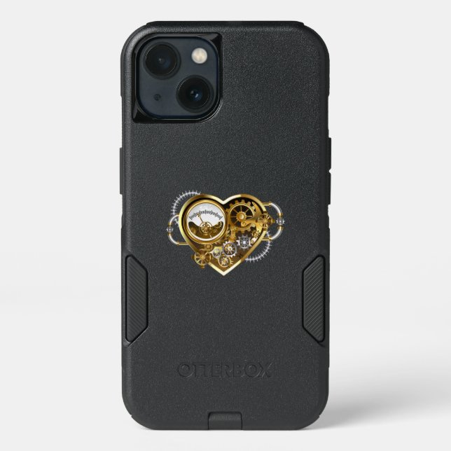 Steampunk Heart with a Manometer Otterbox iPhone Case (Back)