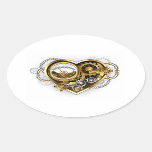 Steampunk Heart with a Manometer Oval Sticker