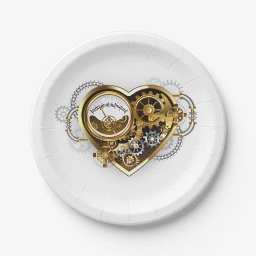 Steampunk Heart with a Manometer Paper Plates