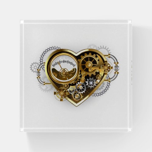 Steampunk Heart with a Manometer Paperweight