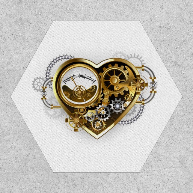 Steampunk Heart with a Manometer Patch (Front)