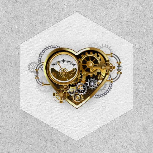Steampunk Heart with a Manometer Patch (Front)