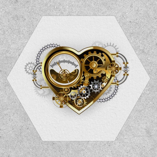 Steampunk Heart with a Manometer Patch (Front)