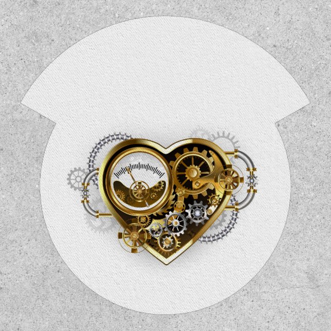 Steampunk Heart with a Manometer Patch (Front)