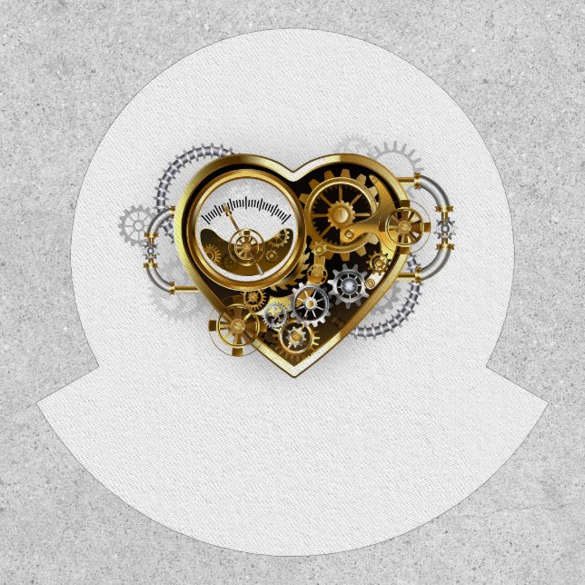 Steampunk Heart with a Manometer Patch (Front)