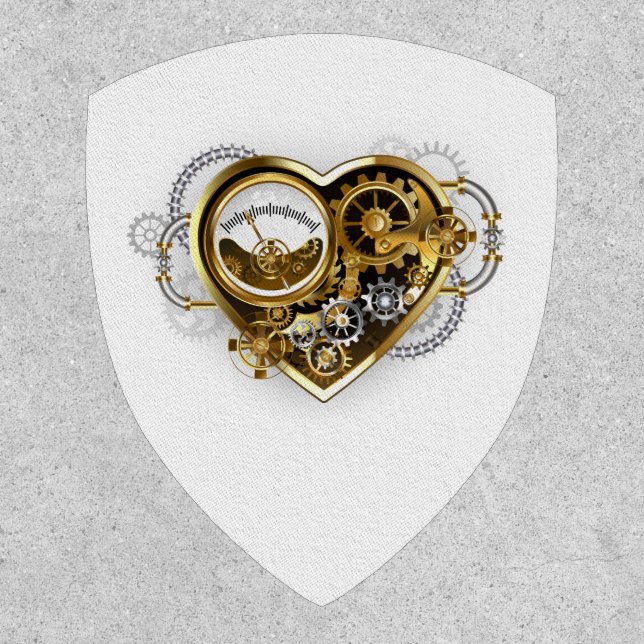 Steampunk Heart with a Manometer Patch (Front)