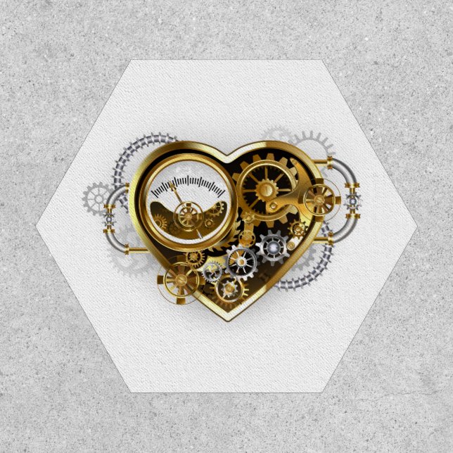 Steampunk Heart with a Manometer Patch (Front)