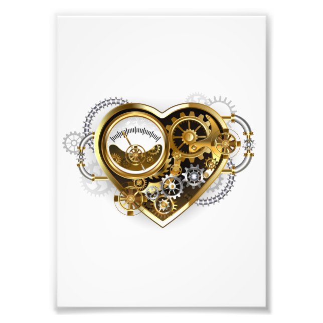 Steampunk Heart with a Manometer Photo Print (Front)