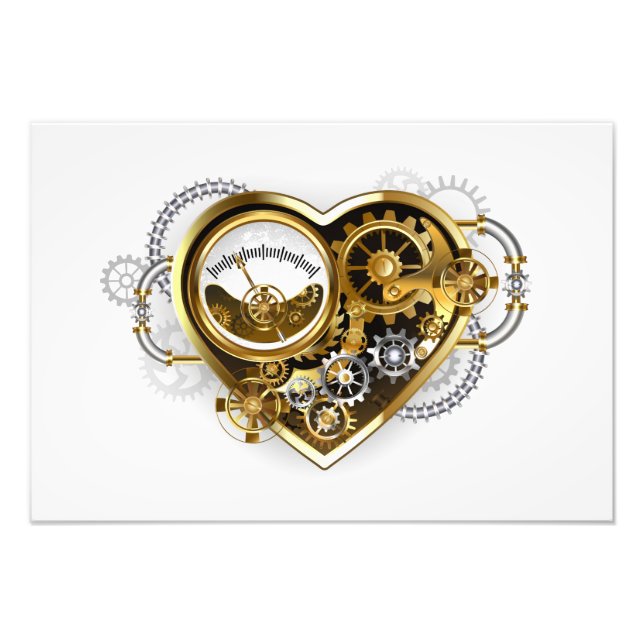 Steampunk Heart with a Manometer Photo Print (Front)