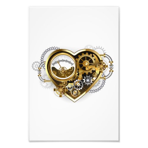 Steampunk Heart with a Manometer Photo Print