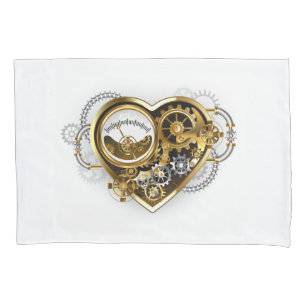 Steampunk Heart with a Manometer Pillow Case