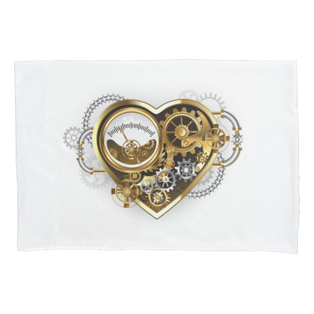 Steampunk Heart with a Manometer Pillow Case (Front)