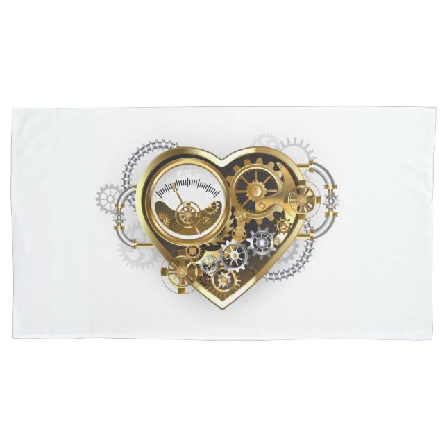 Steampunk Heart with a Manometer Pillow Case (Front)