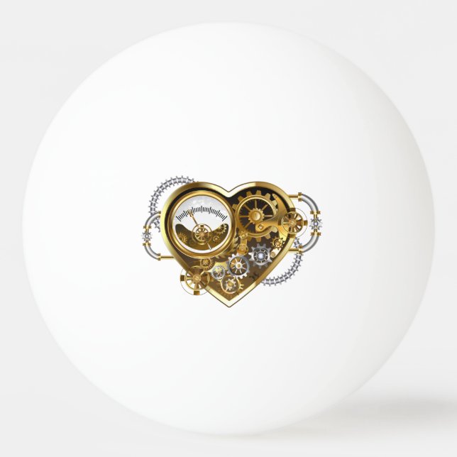 Steampunk Heart with a Manometer Ping Pong Ball (Front)