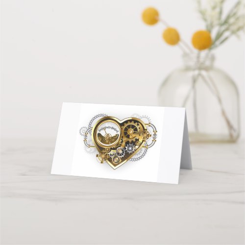 Steampunk Heart with a Manometer Place Card