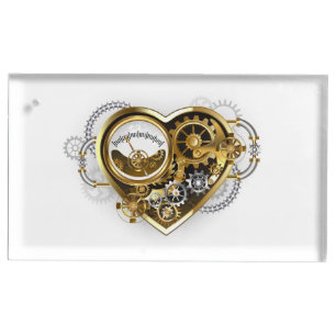 Steampunk Heart with a Manometer Place Card Holder