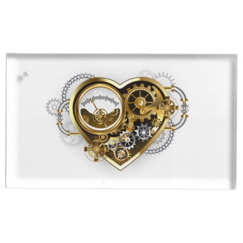 Steampunk Heart with a Manometer Place Card Holder