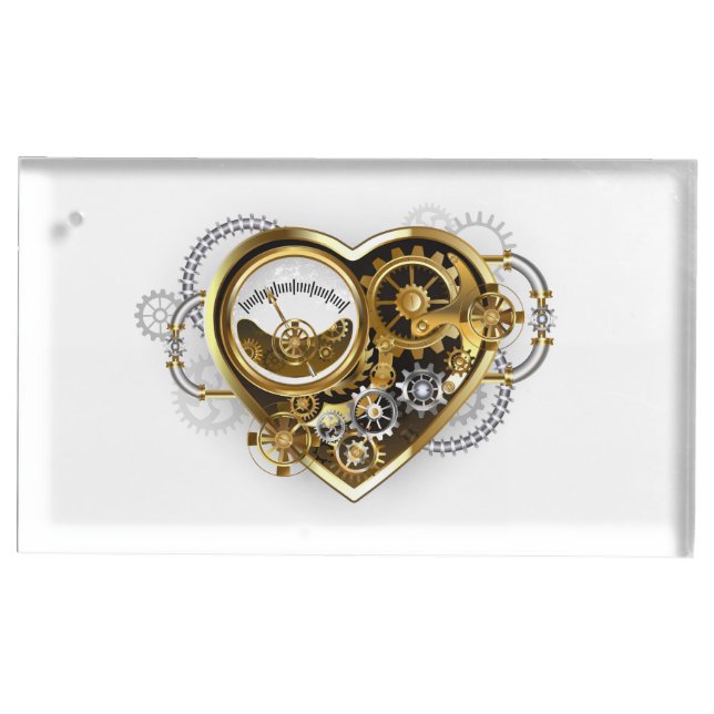 Steampunk Heart with a Manometer Place Card Holder (Front)