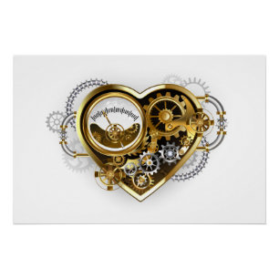 Steampunk Heart with a Manometer Poster