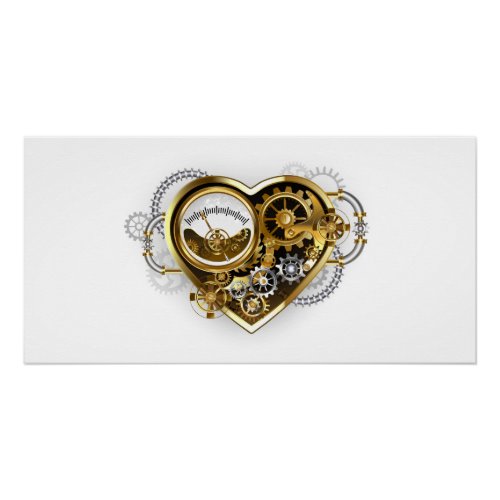 Steampunk Heart with a Manometer Poster