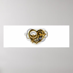 Steampunk Heart with a Manometer Poster