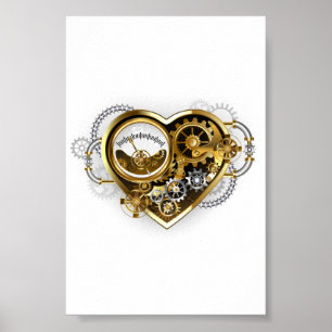 Steampunk Heart with a Manometer Poster
