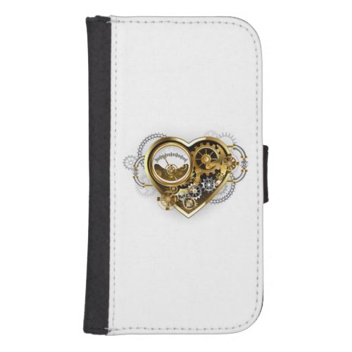 Steampunk Heart with a Manometer Galaxy S4 Wallet Case