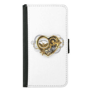 Steampunk Heart with a Manometer Samsung Galaxy S5 Wallet Case