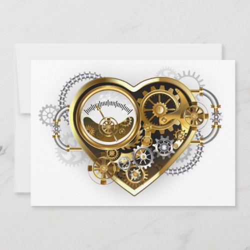 Steampunk Heart with a Manometer Save The Date