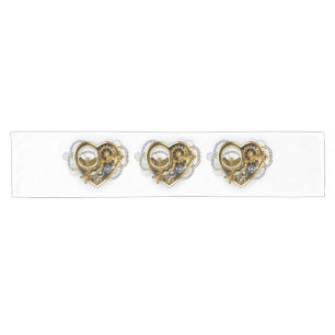 Steampunk Heart with a Manometer Short Table Runner