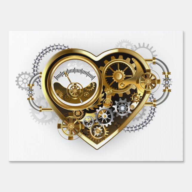 Steampunk Heart with a Manometer Sign (Front)