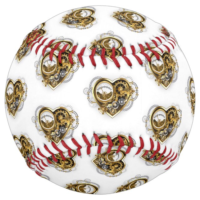 Steampunk Heart with a Manometer Softball (Front)