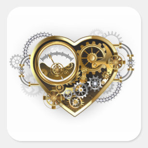 Steampunk Heart with a Manometer Square Sticker