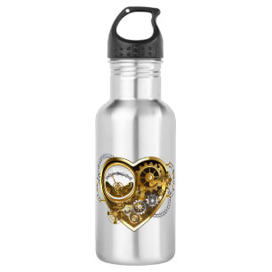 Steampunk Heart with a Manometer Stainless Steel Water Bottle