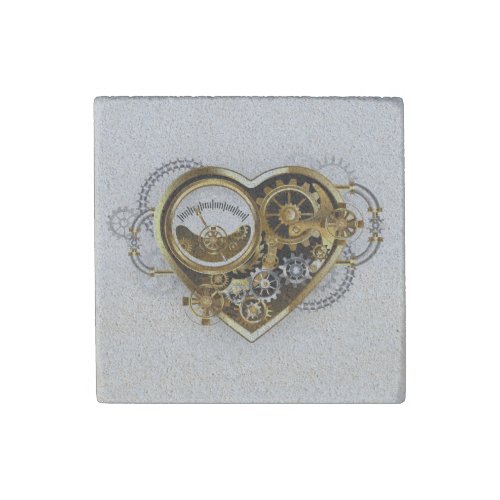 Steampunk Heart with a Manometer Stone Magnet