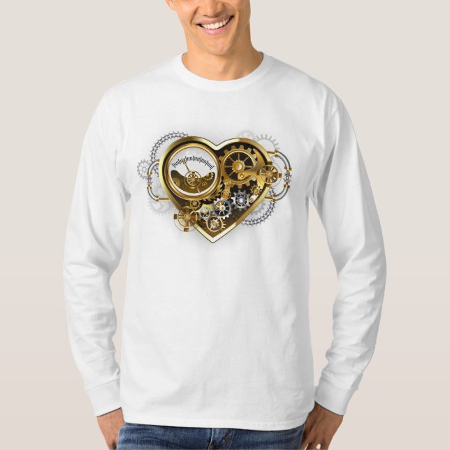 Steampunk Heart with a Manometer T-Shirt (Front)