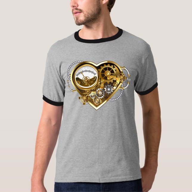 Steampunk Heart with a Manometer T-Shirt (Front)