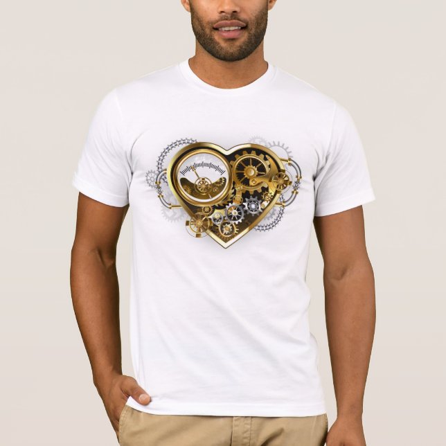 Steampunk Heart with a Manometer T-Shirt (Front)