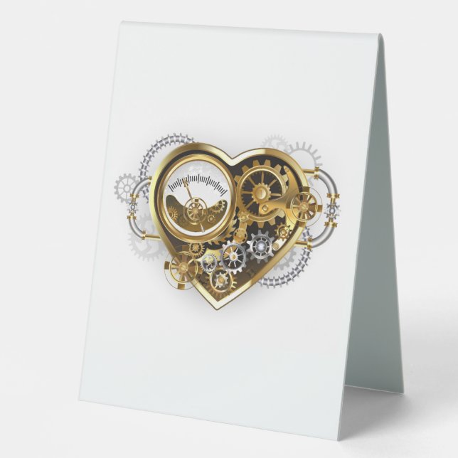 Steampunk Heart with a Manometer Table Tent (Front)