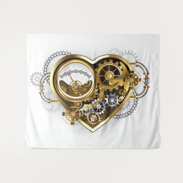 Steampunk Heart with a Manometer Tapestry (Front (Horizontal))