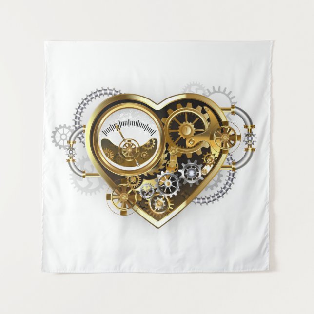 Steampunk Heart with a Manometer Tapestry (Front)