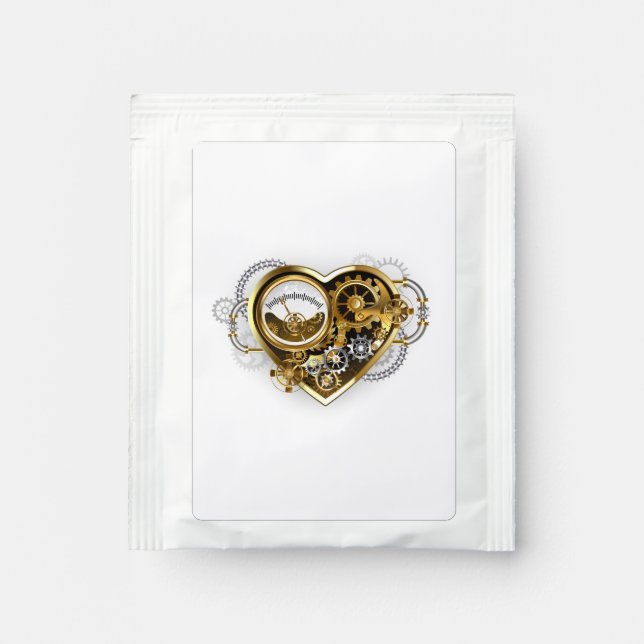 Steampunk Heart with a Manometer Tea Bag Drink Mix (Front)