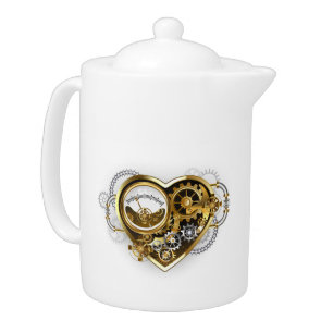 Steampunk Heart with a Manometer Teapot